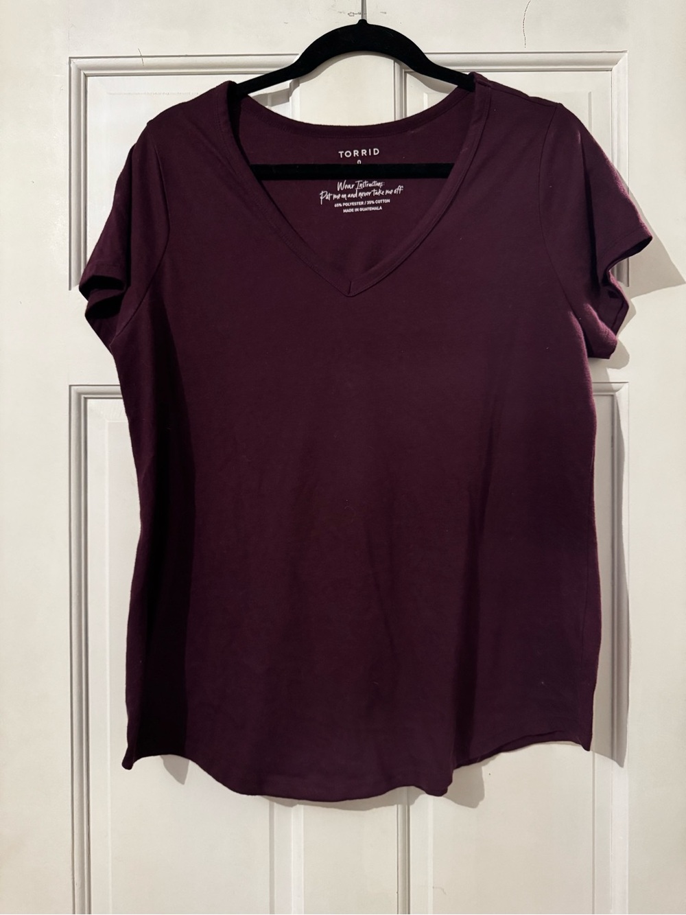 torrid Maroon V-Neck Short Sleeve Tee
